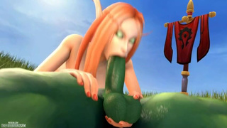 Oral Hentai Elf Deepthroat Blowjob Big Dick 3D GIF