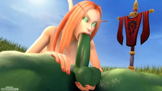 Oral Hentai Elf Deepthroat Blowjob Big Dick 3D GIF