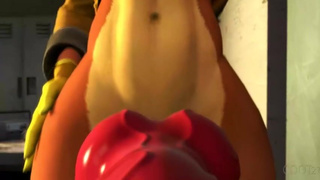 SFM POV Deepthroat Deep Penetration Cum Swallow Cum In Mouth Choking Cartoon Blowjob Big Tits Big Dick Big Balls GIF