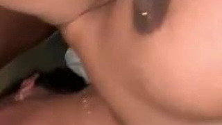 Ebony Couple Ebony Deepthroat Choking BBC GIF