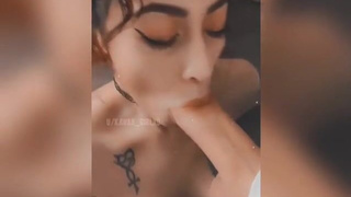 POV Latina Girlfriend Deepthroat Blowjob Amateur GIF