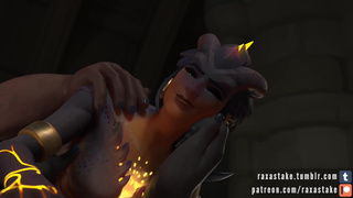 Symmetra сосет хуй Bad Dragon через телепорт