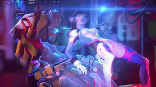 Overwatch D.Va Electrocuted by Bastion