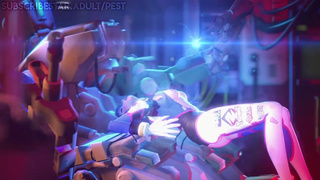 Overwatch D.Va Electrocuted by Bastion